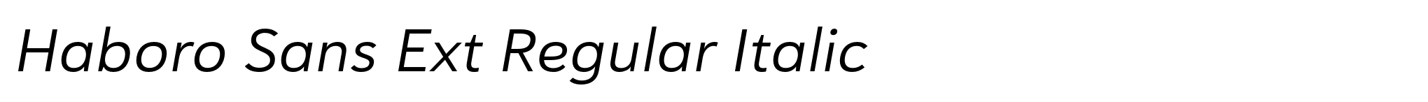 Haboro Sans Ext Regular Italic image